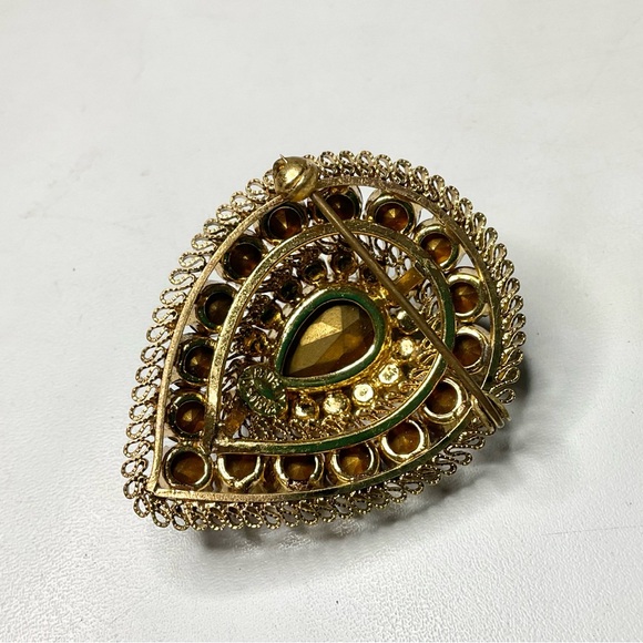 Vintage Austria Signed Rhinestone Brooch Costume Jewelry - Picture 5 of 7